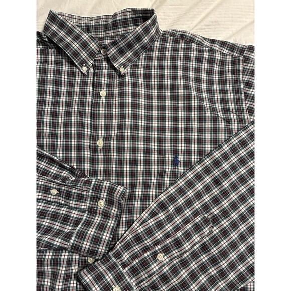 Ralph Lauren Performance Button Down Shirt 2XLT Blue Green Red Plaid Lightweight - Picture 5 of 10
